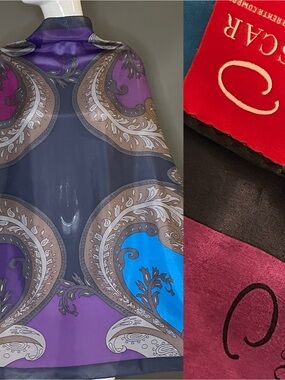 Gorg Vintage Oscar de la Renta Silk Scarf 34 In Sq Excellent Condition